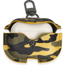 Eternal Trend  Airpods Pro 2 (2.nesil) Çanta Kamuflaj Deri Kılıf - Sarı 95421