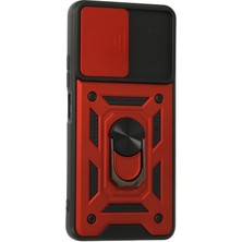 Eternal Trend  Xiaomi Poco F3 Kılıf Pars Lens Yüzüklü Silikon - Kırmızı 95421