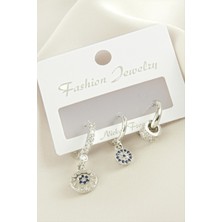 Esranın Dünyası 3 Adet Nazar Zirkon Taşlı Küpe RSBİJ34-ESRDNS