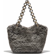 Lume Store El Yapımı Peluş Süslü Askılı Tote Omuz Çantası Handmade