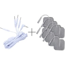 Özgürce 4 Uçlu Soketli Tens Cihazı Kablosu ve Kare Tens Pedi Seti