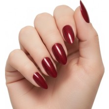 Eda Luxury Beauty 24'lü Koyu Kırmızı Bordo Takma Tırnak Seti Lüks Parlak Pırıltılı Simli Orta Uzun Oval Badem Stiletto Yapıştırıcılı False Nails Set