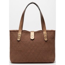 Lume Store El Örgüsü Kağıt Ip Günlük Tote Hasır Omuz Çantası Handmade