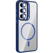 Eternal Trend  Samsung Galaxy S25 Remim Lensli Magsafe Standlı Kapak - Lacivert 95421