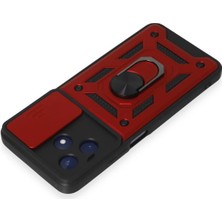 Eternal Trend  Realme C53 Kılıf Pars Lens Yüzüklü Silikon - Kırmızı 95421