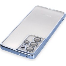 Eternal Trend  Samsung Galaxy S21 Ultra Kılıf Razer Lensli Silikon - Açık Mavi 95421
