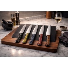 Seymen Bıçakçılık Sürmene 13 cm El Yapımı Sıcak Dövme Mutfak Bıçağı 5’li Set – Ömür Boyu Garantili