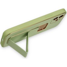 Eternal Trend  iPhone 12 Kılıf Coco Deri Standlı Kapak - Su Yeşili 95421