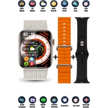 Normadia Hk9 Pro Max 2.02 Uyumlu Amoled Ekranlı Akıllı Saat ve 3 Kordon Seti