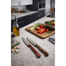 Seymen Bıçakçılık Sürmene 13 cm El Yapımı Sıcak Dövme Mutfak Bıçağı 2’li Set – Ömür Boyu Garantili