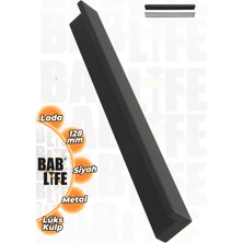 Bablife Lada Alüminyum 128MM Mat Siyah Lüks Çekmece Dolap Mobilya Vestiyer Kulpları