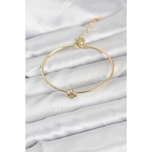 Prativas Zirkon Taşlı Yonca Model Gold Renk Kadın Bileklik – PRT3500EB10066