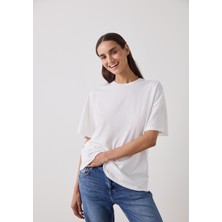 Penti Kırık Beyaz Basic Oversize Tişört