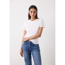 Penti Kırık Beyaz Basic Slim Fit Kısa Kollu Tişört