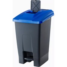 Pom Store 100 Lt Çöp Kovası Pedallı Kapak Üstü Pratik Küçük Kapak Şık Kullanım Kapı Önü Işyeri Büro (Gri)