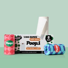 Poop.i %100 Bambu "extra Uzun Rulo" 8 Kağıt Havlu Pop Doğal Beyaz