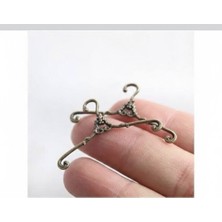 İğne İzi Minyatür Bebek Evi Aksesuarı - 4 cm Antik Bronz Askı Seti 10 Adet