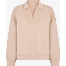 Penti Bej Polo Yaka Modal Sweatshirt