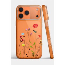 3gen Case Iphone 17 Pro Max Kılıf Desenli Şeffaf Silikon Kılıf Flower1