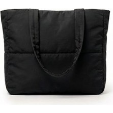 Heybe Shop Kadın Şık ve Geniş Hacimli Yumuşak Kapitone Puf Kumaş Tote Çanta