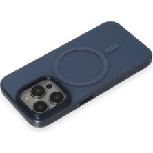 Eternal Trend  iPhone 15 Pro Kılıf Anka Pc Magneticsafe Sert Metal Kapak - Lacivert 95421