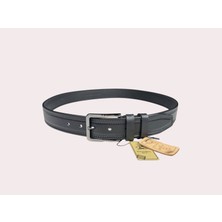 İstanbul Belt Hakiki Tek Kat Deri Erkek Kemer – 4 cm – Çift Dikişli Klasik Tasarım – Mat Füme Tokalı