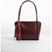 Arvelia Zarif Detaylı Deri Omuz Çantası - Twilly Eşarp Aksesuarlı Klasik El Çantası