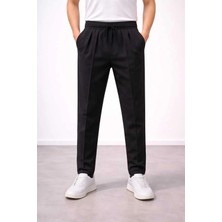 İnce Moda Giyim Erkek Slim Fit Beli Lastikli Bağcıklı Çimalı Kumaş Pantolon