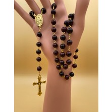 Yada Unique 8 mm Ahşap Katolik Hrıstiyan Rosary Tesbih / Haç Kolye – Sarı