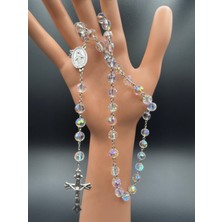 Yada Unique 8 mm Fasetli Küre Kesim Kristal Boncuk Katolik Hrıstiyan Rosary Tesbih / Haç Kolye