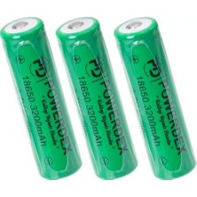 Powerdex 18650 Yeşil Kafalı Pil | 3200 Mah Yüksek Güç – Li-Ion – El Feneri Uyumlu