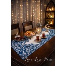 Luna Luxe Home Mahya | Ramazan Özel Nostaljik Motifli Dijital Baskı Runner (Sunum/sahur/iftar Sofrası)