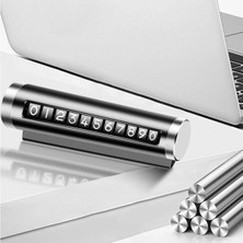 EkoAlışverişDünyam Alüminyum Kasa Siyah Renk Çevirmeli Araç Içi Telefon Numaratörü Park Oto Numaratörü (5510)