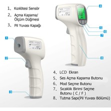 Özgürce Temassız Kızılötesi Alından Termometre Jpd FR202