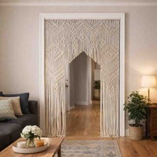 EdaTasarim Makrome Kapı/cam Perde Etnik Desen