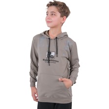 İrem Çocuk Giyim Erkek Çocuk Blade Yazılı Kanguru Cepli Kapüşonlu Önü Sırtı Yazı Desenli Kahverengi Sweatshirt