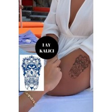 Mistik Göz ve Kurukafa Geçici Dövme - 12 Saat Sonra Kararan 11X18 cm Tattoo