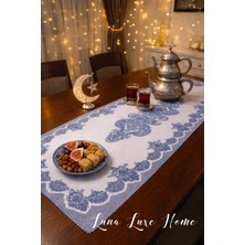 Luna Luxe Home Mahya | Ramazan Özel Nostaljik Motifli Dijital Baskı Runner (Sunum/sahur/iftar Sofrası)