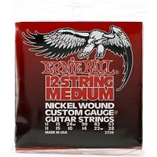 12 Telli Nikel Yara Elektro Gitar Telleri, Ölçü 11-52