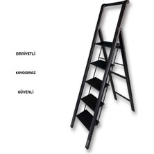 Portalife Tutma Kollu 5 Basamaklı Alüminyum Merdiven – Geniş Basamaklı, Kalın Profil, En 131