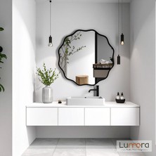 Lumora Mirror Design Envara Modern Siyah Boyalı Mdf Çerçeveli Dekoratif Ayna