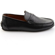 Bambi Siyah Hakiki Deri Erkek Loafer Ayakkabı E01547011240