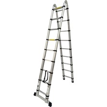 Daimer 2.9+2.9 Metre Çift Taraflı Alüminyum Teleskopik 9+9 (18) Basamaklı Merdiven