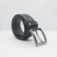 Paşala Leather Hakiki Deri Erkek Spor Kemer Yeşil (Haki) 4 cm Cildi Baskılı Dayanıklı Tokalı Kutulu Teslimat