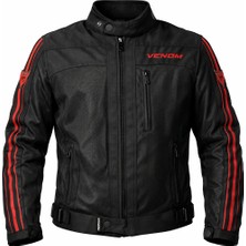 Venom Compass Yazlık Fileli Siyah Motorcu Ceketi