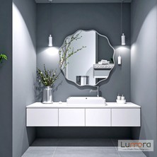 Lumora Mirror Design Envara Modern Gümüş Boyalı Mdf Çerçeveli Dekoratif Ayna