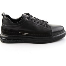 Bambi Siyah Hakiki Deri Erkek Sneaker E01080226343