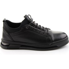 Bambi Siyah Hakiki Deri Erkek Sneaker E01080228543