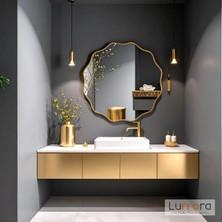 Lumora Mirror Design Envara Modern Gold Boyalı Mdf Çerçeveli Dekoratif Ayna