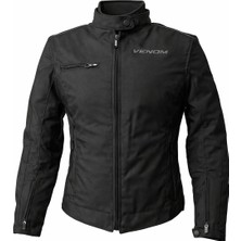 Venom Kadın Motosiklet Montu Alice 4 Mevsim Siyah Polyester Dayanıklı Malzeme ile Güvenli Sürüş